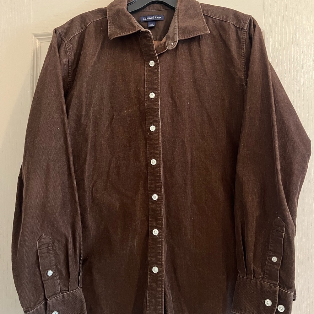 Lands' End Dark Brown Corduroy Shirt
